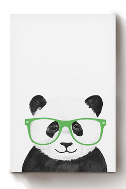 Cute Panda Wearing Glasses Chinese Panda Portrait Gift For Housewarming Canvas Wrapped Canvas 8x10