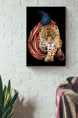 American Flame Leopard For 4th Of July Happy American Dependent's Day Canvas Framed Prints, Canvas Paintings Wrapped Canvas 20x30