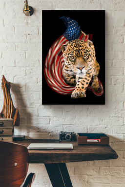 American Flame Leopard For 4th Of July Happy American Dependent's Day Canvas Framed Prints, Canvas Paintings Framed Matte Canvas 8x10