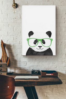 Cute Panda Wearing Glasses Chinese Panda Portrait Gift For Housewarming Canvas Wrapped Canvas 20x30