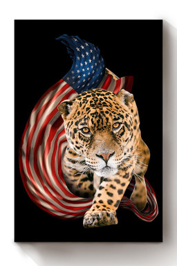 American Flame Leopard For 4th Of July Happy American Dependent's Day Canvas Framed Prints, Canvas Paintings Wrapped Canvas 12x16