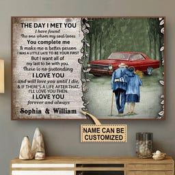 Aeticon Gifts Personalized Classic Car The Day I Met Canvas Home Decor Wrapped Canvas 8x10