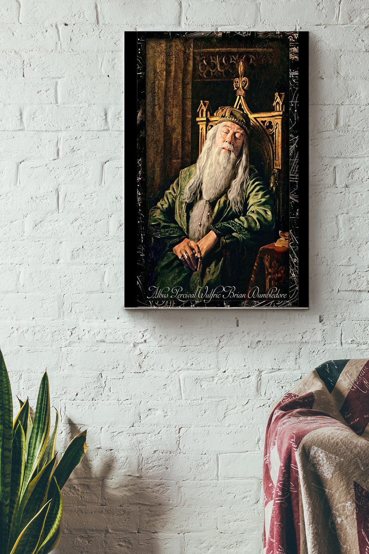 Albus Percival Wulfric Brian Dumbledore Sleeping Canvas Gift For Potter Fan, Dumbledore Fan, Novel Lover Canvas Gallery Painting Wrapped Canvas Framed Gift Idea Wrapped Canvas 8x10