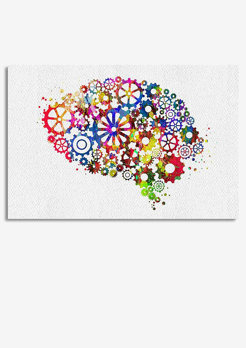 Engineer Mechanical Metal Brain Watercolor Gift For Mechanic Car Repair Shop Decor Framed Prints, Canvas Paintings Wrapped Canvas 8x10