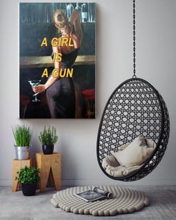 A Girl Is A Gun Cocktail For Cocktail Lover Bartender Bar Pub Decor Canvas Gallery Painting Wrapped Canvas Framed Prints, Canvas Paintings Wrapped Canvas 24x36