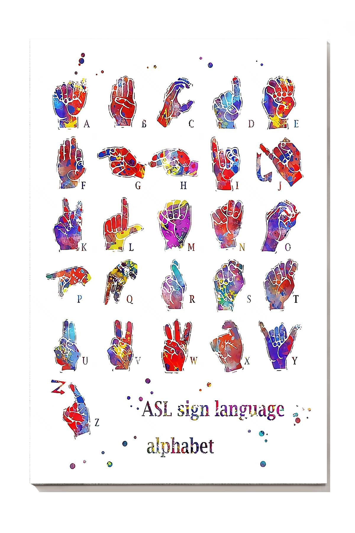 Als Sign Language Alphabet Gift For Als Patient Canvas Gallery Painting Wrapped Canvas Framed Prints, Canvas Paintings Wrapped Canvas 8x10