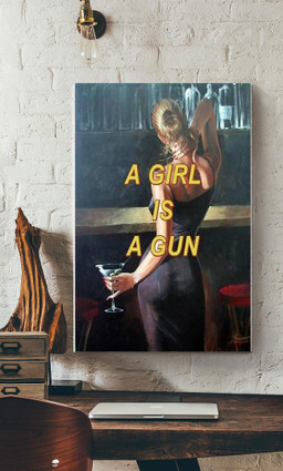 A Girl Is A Gun Cocktail For Cocktail Lover Bartender Bar Pub Decor Canvas Gallery Painting Wrapped Canvas Framed Prints, Canvas Paintings Wrapped Canvas 20x30