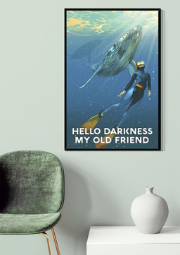 Diver In Ocean Hello Darkness My Old Friend For Canvas Gallery Painting Wrapped Canvas Framed Prints, Canvas Paintings Wrapped Canvas 20x30