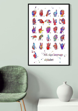 Als Sign Language Alphabet Gift For Als Patient Canvas Gallery Painting Wrapped Canvas Framed Prints, Canvas Paintings Framed Matte Canvas 8x10