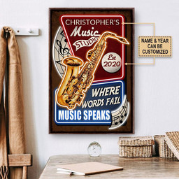Aeticon Gifts Personalized Saxophone Music Speaks Canvas Home Decor Wrapped Canvas 12x16
