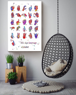 Als Sign Language Alphabet Gift For Als Patient Canvas Gallery Painting Wrapped Canvas Framed Prints, Canvas Paintings Wrapped Canvas 32x48