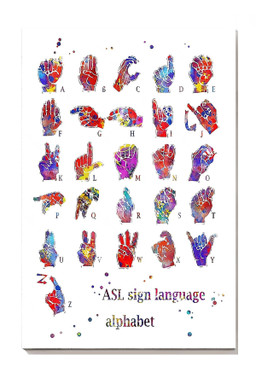 Als Sign Language Alphabet Gift For Als Patient Canvas Gallery Painting Wrapped Canvas Framed Prints, Canvas Paintings Wrapped Canvas 12x16
