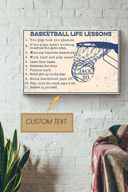 Basketball Life Lesson Personalized Canvas Sport Gift For Basketball Player Basketball Lover Canvas Gallery Painting Wrapped Canvas Framed Prints, Canvas Paintings Wrapped Canvas 16x24