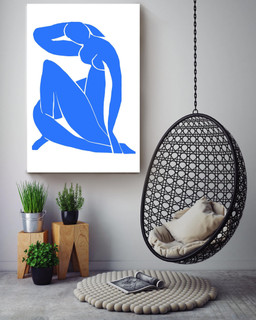 Henri Matisse Blue Minimalistic Painting For Office Decor Housewarming Canvas Framed Prints, Canvas Paintings Wrapped Canvas 16x24