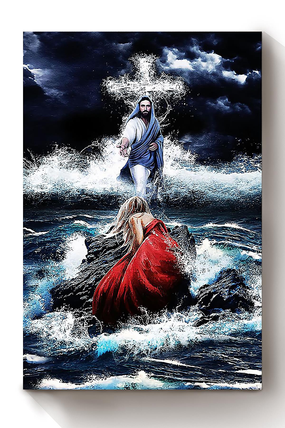 God In The Storm Christian Believer Catholic (3) Canvas Framed Prints, Canvas Paintings Wrapped Canvas 8x10
