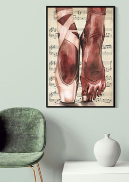 Ballet Feet For Bellerina Ballet Dance Studio Decor Canvas Gallery Painting Wrapped Canvas Framed Prints, Canvas Paintings Framed Matte Canvas 8x10