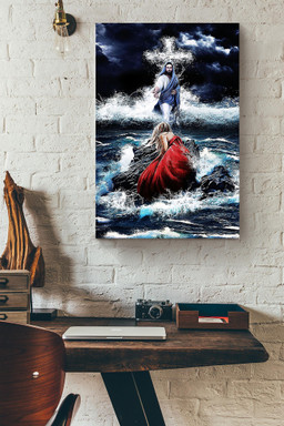 God In The Storm Christian Believer Catholic (3) Canvas Framed Prints, Canvas Paintings Wrapped Canvas 20x30