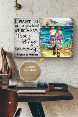 Baby Let's Go Swimming Personalized Canvas Love Gift For Valentine Day Lover Crush Canvas Gallery Painting Wrapped Canvas Framed Prints, Canvas Paintings Wrapped Canvas 8x10