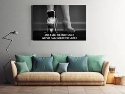 Give A Girl Right Shoes Motivation Quote Gift For Ice Skating Lover Dancer Framed Prints, Canvas Paintings Wrapped Canvas 20x30