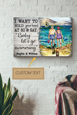 Baby Let's Go Swimming Personalized Canvas Love Gift For Valentine Day Lover Crush Canvas Gallery Painting Wrapped Canvas Framed Prints, Canvas Paintings Wrapped Canvas 20x30
