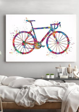 Bicycle Watercolor For Housewarming Bedroom Decor Framed Prints, Canvas Paintings Wrapped Canvas 16x24