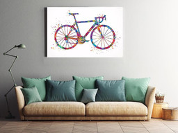 Bicycle Watercolor For Housewarming Bedroom Decor Framed Prints, Canvas Paintings Framed Matte Canvas 8x10