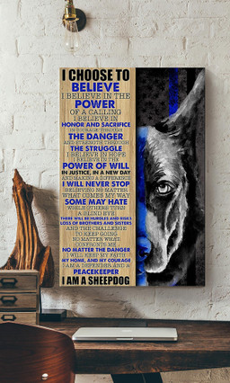 I Am Sheepdog Quality Of Police Dog Gift For Dog Lover Police Dog Trainer Canvas Wrapped Canvas 12x16