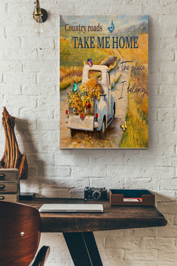 Country Roads Take Me Home Canvas Decor Gift For Farmer Country Lover Nature Lover Field Canvas Gallery Painting Wrapped Canvas Framed Prints, Canvas Paintings Wrapped Canvas 12x16