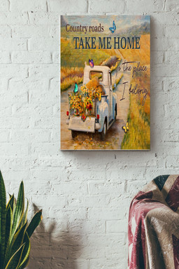 Country Roads Take Me Home Canvas Decor Gift For Farmer Country Lover Nature Lover Field Canvas Gallery Painting Wrapped Canvas Framed Prints, Canvas Paintings Wrapped Canvas 8x10