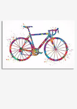 Bicycle Watercolor For Housewarming Bedroom Decor Framed Prints, Canvas Paintings Wrapped Canvas 12x16