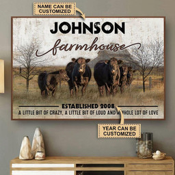 Aeticon Gifts Personalized Angus Cow Lot Of Love Canvas Home Decor Wrapped Canvas 8x10