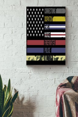 Correction Dispatch On American Flag Canvas Decor Gift For Ems Nurse Firefighter Police Military American Canvas Gallery Painting Wrapped Canvas Framed Prints, Canvas Paintings Wrapped Canvas 8x10