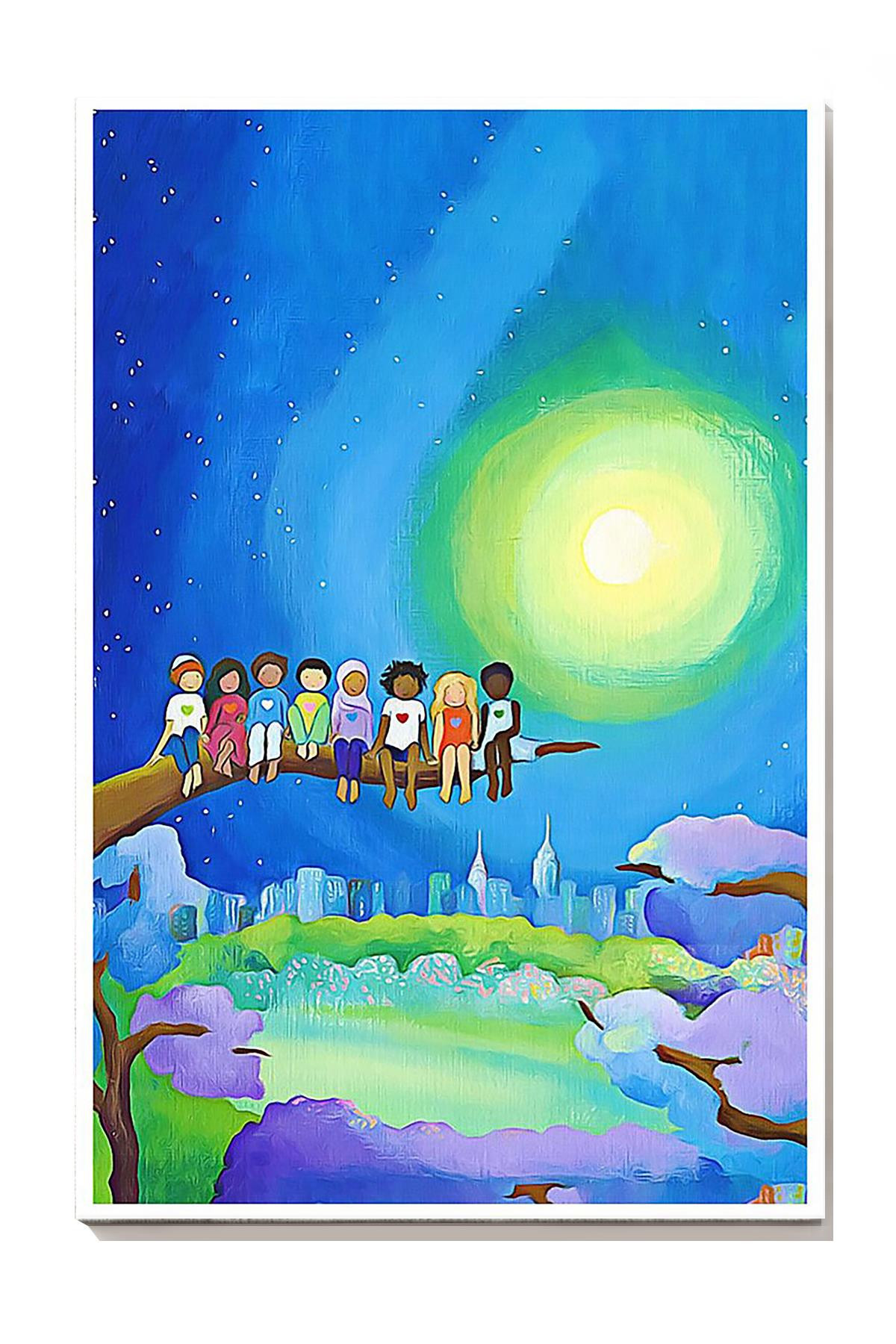 All Are Welcome Equality For Nursery Pre School Decor Canvas Gallery Painting Wrapped Canvas Framed Prints, Canvas Paintings Wrapped Canvas 8x10