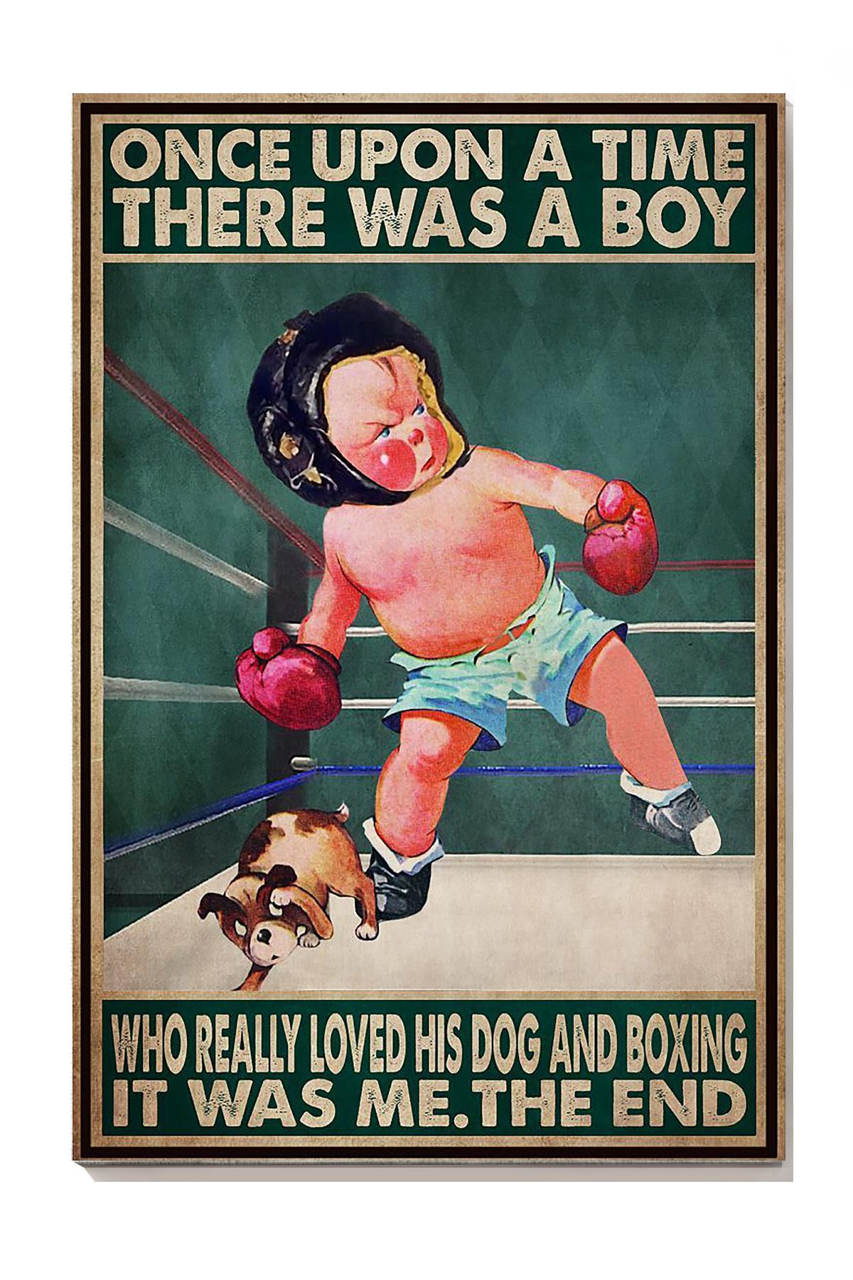 Dog And Boxing Boy Once Upon A Time Dog For Canvas Gallery Painting Wrapped Canvas Framed Prints, Canvas Paintings Wrapped Canvas 8x10