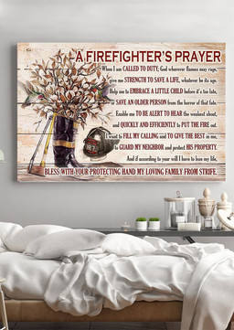 Firefighter's Prayer Motivation Quote Gift For Fireman Fire Dept Decor Framed Prints, Canvas Paintings Wrapped Canvas 12x16