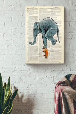 Cat Weightlifting Elephant Vintage Canvas Canvas Gallery Painting Wrapped Canvas  Wrapped Canvas 8x10