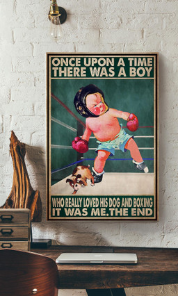 Dog And Boxing Boy Once Upon A Time Dog For Canvas Gallery Painting Wrapped Canvas Framed Prints, Canvas Paintings Wrapped Canvas 12x16