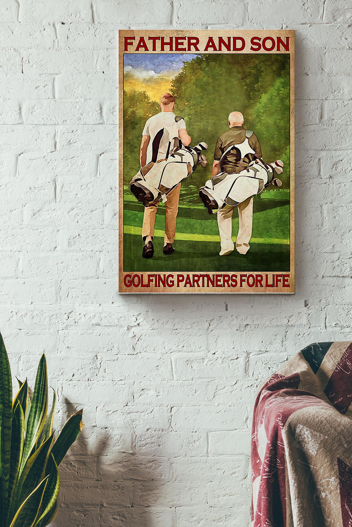 Father And Son Golfing Partners For Life Golf Canvas Canvas Gallery Painting Wrapped Canvas  Wrapped Canvas 8x10