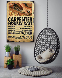 Funny Carpenter Hourly Rate For Canvas Gallery Painting Wrapped Canvas Framed Prints, Canvas Paintings Wrapped Canvas 16x24