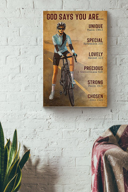 God Say You Are Unique Special Lovely Precious Strong And Chosen Cycling Poster Wrapped Canvas
