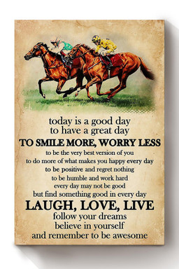Horse Racing Today Is A Good Day Motivation Quote Horse Racer For Canvas Framed Prints, Canvas Paintings Wrapped Canvas 8x10