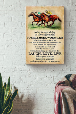 Horse Racing Today Is A Good Day Motivation Quote Horse Racer For Canvas Framed Prints, Canvas Paintings Wrapped Canvas 12x16
