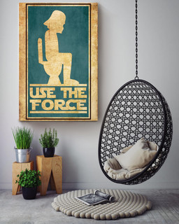 Darth Vader Star Wars Use The Force Funny Quote For Toilet Decor Bathroom Decor Canvas Framed Prints, Canvas Paintings Wrapped Canvas 16x24