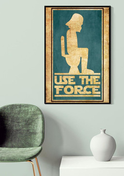 Darth Vader Star Wars Use The Force Funny Quote For Toilet Decor Bathroom Decor Canvas Framed Prints, Canvas Paintings Wrapped Canvas 20x30