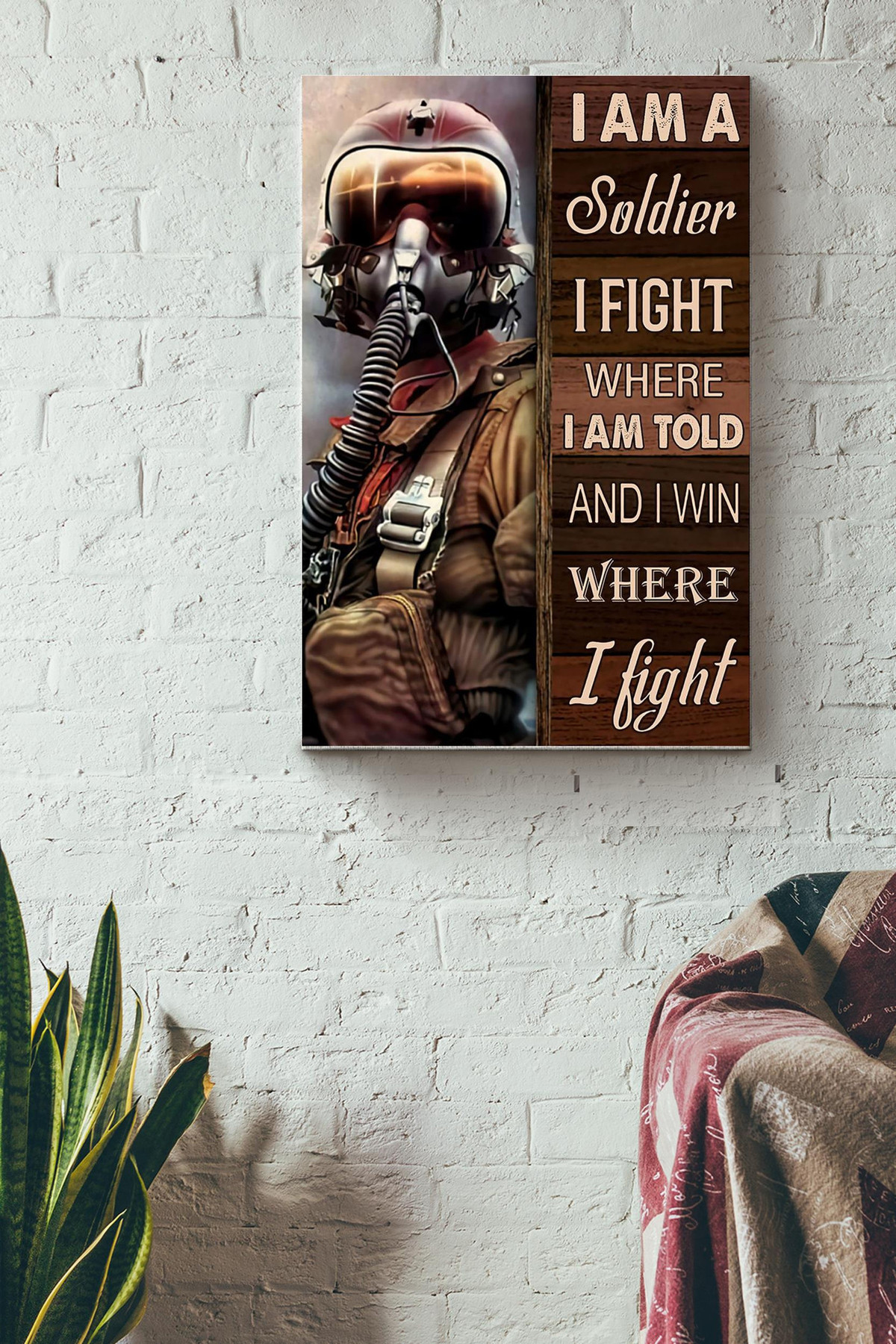 I Am A Soldier I Fight And I Win Canvas War Gift For Soldier Falcon Army Veteran Canvas Gallery Painting Wrapped Canvas Framed Prints, Canvas Paintings Wrapped Canvas 8x10