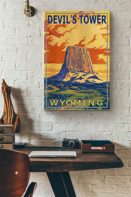 Devils Tower Wyoming Canvas Traveling Gift For Tourist Souvenir Traveling Lover Canvas Gallery Painting Wrapped Canvas Framed Prints, Canvas Paintings Wrapped Canvas 12x16
