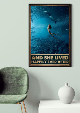 Diving And She Lived Happily Ever After For Female Diver Canvas Gallery Painting Wrapped Canvas Framed Prints, Canvas Paintings Wrapped Canvas 20x30