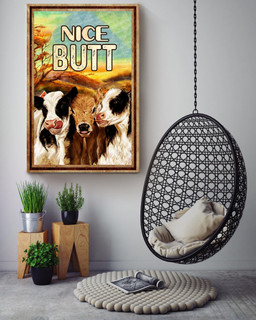 Funny Cows Nice Bum Vintage Retro Gift For Farmer Canvas Wrapped Canvas 16x24