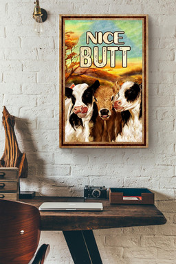 Funny Cows Nice Bum Vintage Retro Gift For Farmer Canvas Wrapped Canvas 20x30
