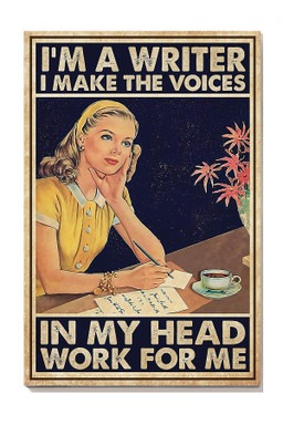 I'm A Writer Make The Voices In My Head Work For Me Gift For Writer Canvas Gallery Painting Wrapped Canvas Framed Prints, Canvas Paintings Wrapped Canvas 8x10